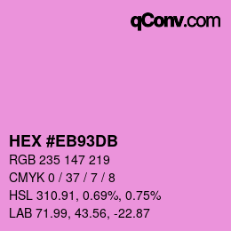 カラーコード: HEX #EB93DB | qconv.com