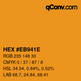 Farbcode: HEX #EB941E | qconv.com