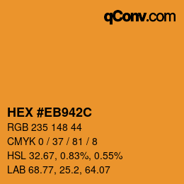 Color code: HEX #EB942C | qconv.com