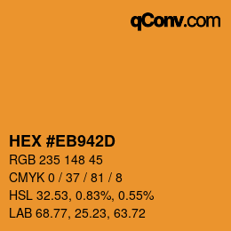 Color code: HEX #EB942D | qconv.com