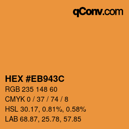 Color code: HEX #EB943C | qconv.com