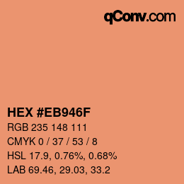 Color code: HEX #EB946F | qconv.com