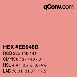 Color code: HEX #EB948D | qconv.com