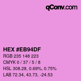 Color code: HEX #EB94DF | qconv.com