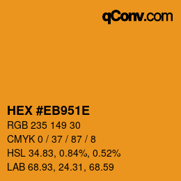 Color code: HEX #EB951E | qconv.com