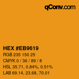 Color code: HEX #EB9619 | qconv.com