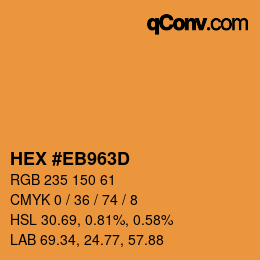 Color code: HEX #EB963D | qconv.com