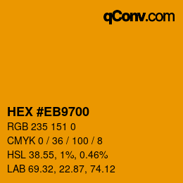 Color code: HEX #EB9700 | qconv.com