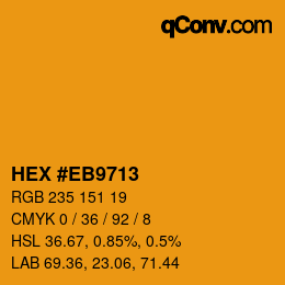 Color code: HEX #EB9713 | qconv.com