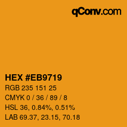 Color code: HEX #EB9719 | qconv.com