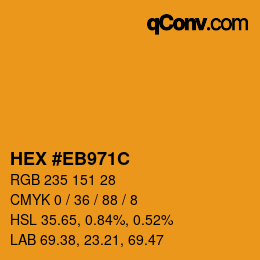 Farbcode: HEX #EB971C | qconv.com