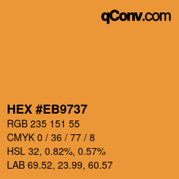 カラーコード: HEX #EB9737 | qconv.com