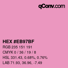 Color code: HEX #EB97BF | qconv.com