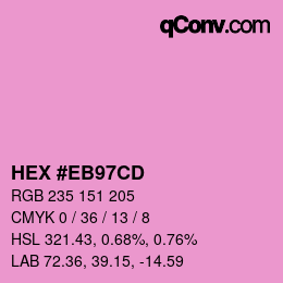 カラーコード: HEX #EB97CD | qconv.com