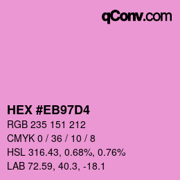 カラーコード: HEX #EB97D4 | qconv.com