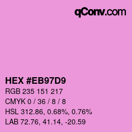 Farbcode: HEX #EB97D9 | qconv.com