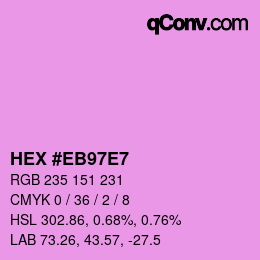 Código de color: HEX #EB97E7 | qconv.com
