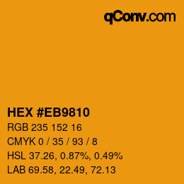 Color code: HEX #EB9810 | qconv.com