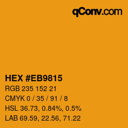 Color code: HEX #EB9815 | qconv.com