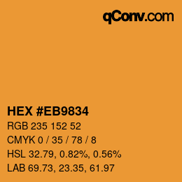 Farbcode: HEX #EB9834 | qconv.com