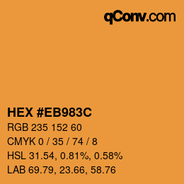 カラーコード: HEX #EB983C | qconv.com