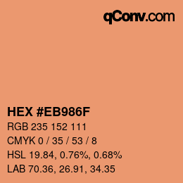 Farbcode: HEX #EB986F | qconv.com