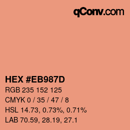Color code: HEX #EB987D | qconv.com