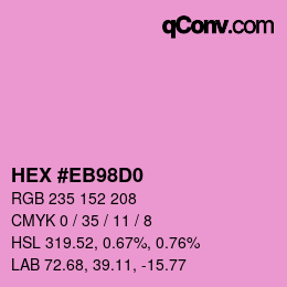 カラーコード: HEX #EB98D0 | qconv.com