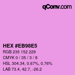 Color code: HEX #EB98E5 | qconv.com