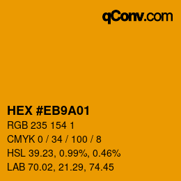 Color code: HEX #EB9A01 | qconv.com