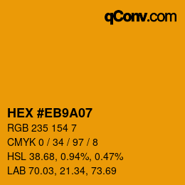 カラーコード: HEX #EB9A07 | qconv.com