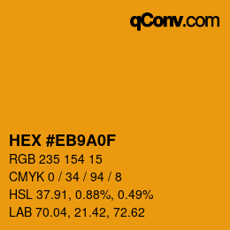 Color code: HEX #EB9A0F | qconv.com