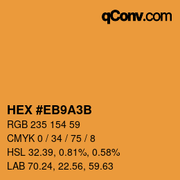 Color code: HEX #EB9A3B | qconv.com