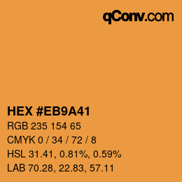 カラーコード: HEX #EB9A41 | qconv.com