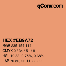 Color code: HEX #EB9A72 | qconv.com