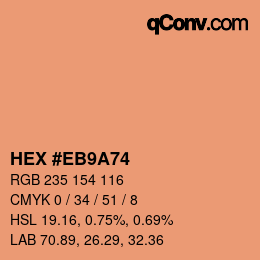 Color code: HEX #EB9A74 | qconv.com