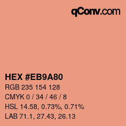 Farbcode: HEX #EB9A80 | qconv.com