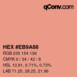 Farbcode: HEX #EB9A88 | qconv.com