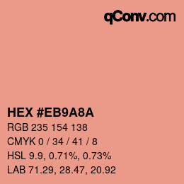 Color code: HEX #EB9A8A | qconv.com