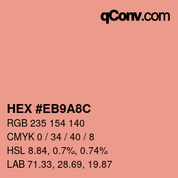 Code couleur: HEX #EB9A8C | qconv.com
