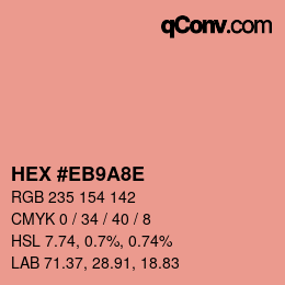 Farbcode: HEX #EB9A8E | qconv.com
