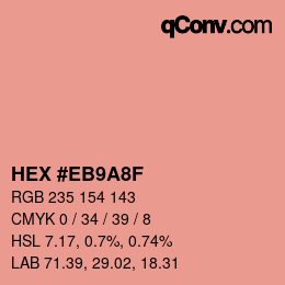 Color code: HEX #EB9A8F | qconv.com