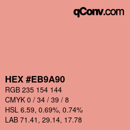 Color code: HEX #EB9A90 | qconv.com