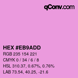Color code: HEX #EB9ADD | qconv.com