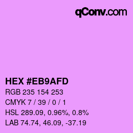 Color code: HEX #EB9AFD | qconv.com