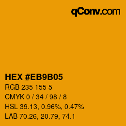 Farbcode: HEX #EB9B05 | qconv.com