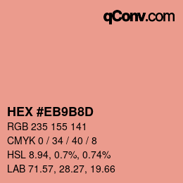 Color code: HEX #EB9B8D | qconv.com