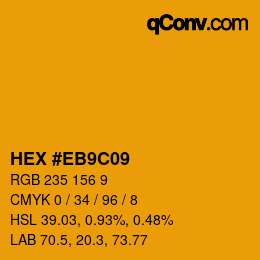 Color code: HEX #EB9C09 | qconv.com