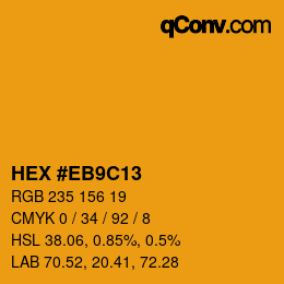 Color code: HEX #EB9C13 | qconv.com