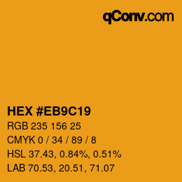 Farbcode: HEX #EB9C19 | qconv.com
